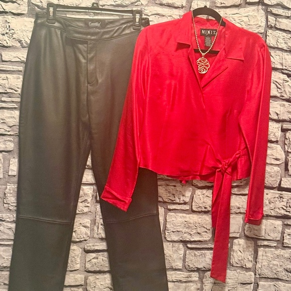 Brand New with tags. soft  leather pants - Picture 1 of 11